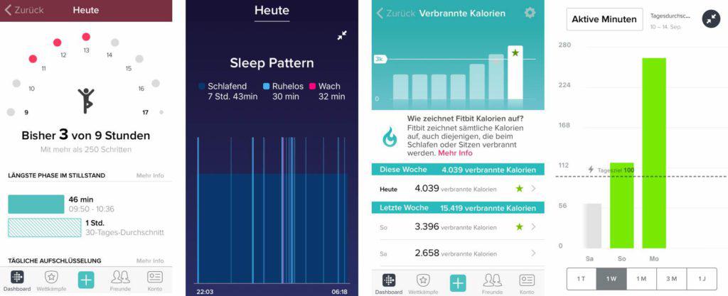 Fitbit Surge App Aktivitäten Übersicht