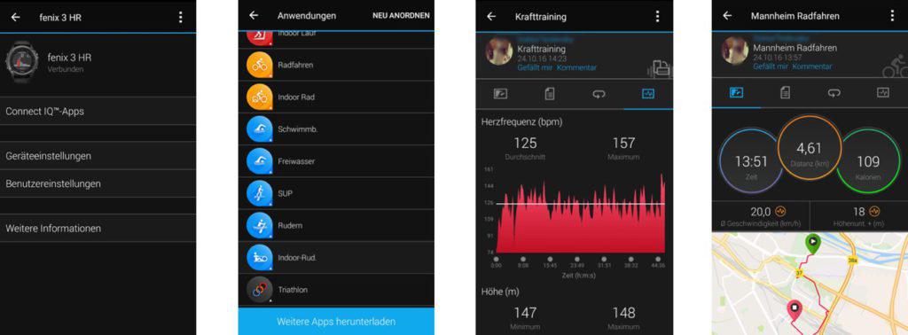 Garmin fenix 3 HR Saphire App Anwendungen