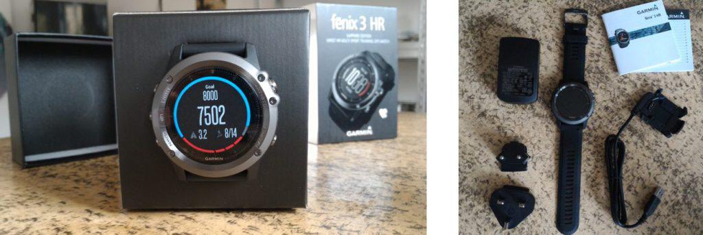 Garmin fenix 3 HR Saphire Verpackung und Lieferumfang