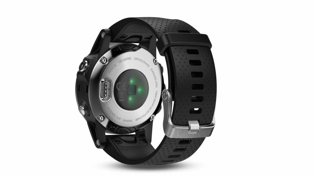 Garmin fenix 5 HR Silikon Schwarz/Silber Pulsmesser