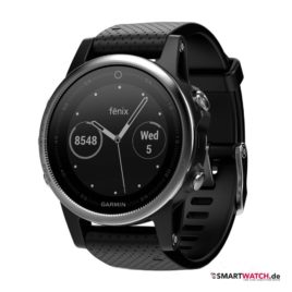 Garmin fenix 5s HR, Silikon - Schwarz/Silber