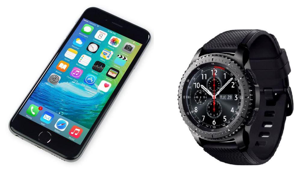 iPhone und Samsung Gear S3