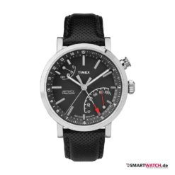 Timex Metropolitan + Leder, Schwarz/Silber