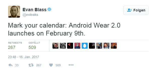 Android Wear 2.0 Twitter Evan Blass