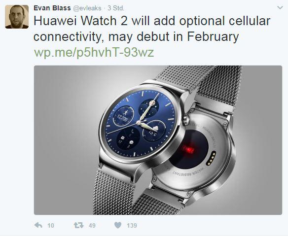 Evan Blass Leak Huawei Watch 2 Smartwatch