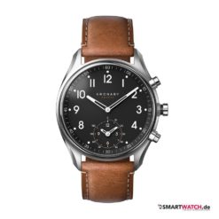 Kronaby Herren Hybrid Smartwatch, Leder - Braun/Silber (schwarzes Zifferblatt)