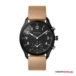 Kronaby Herren Hybrid Smartwatch, Leder - Hellbraun/Silber (schwarzes Zifferblatt)