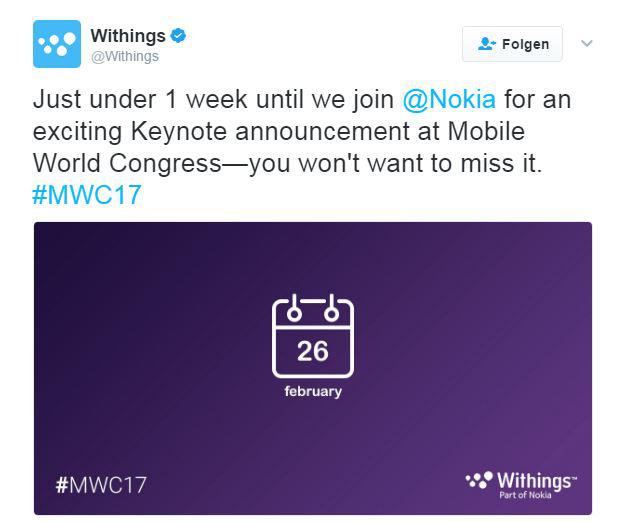 Withings Ankündigung MWC 2017