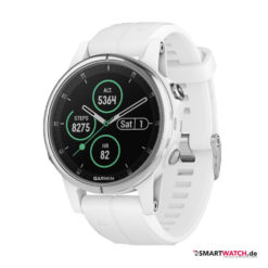 Garmin Fenix 5S Plus, Silikon - Weiß/Silber