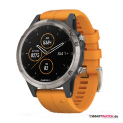 Garmin Fenix 5 Plus, Silikon - Orange/Dunkelgrau