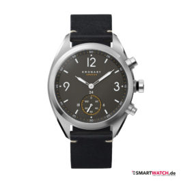 Kronaby Herren Hybrid Smartwatch, Leder - Schwarz/Silber - 41mm