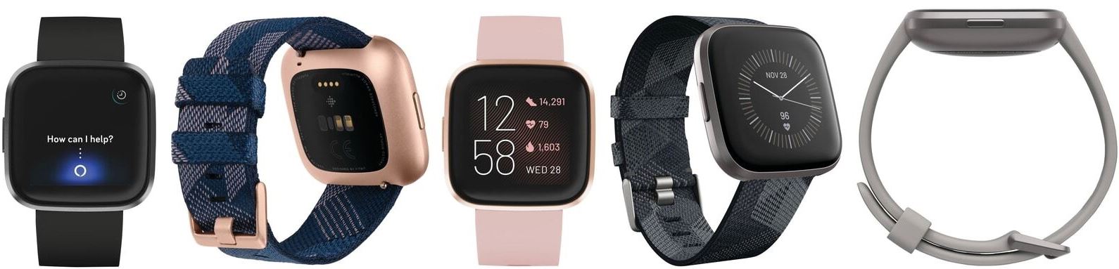 Fitbit Versa 2 verschiedene Perspektiven der Smartwatch