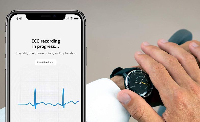 Withings Move ECG Smartwatch beim Erstellen eins EKGs