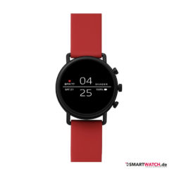 Skagen Smartwatch Falster 2, Silikon - Rot/Schwarz