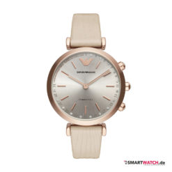 Emporio Armani Connected Gianni T-Bar, Leder - Beige/Rosegold