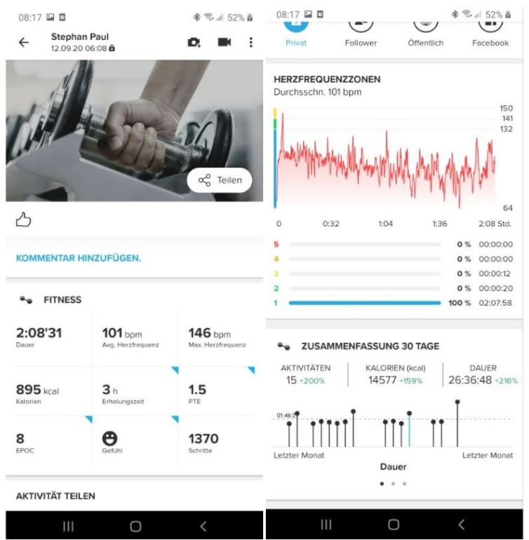 suunto 3 fitness uhr test app auswertung krafttraining