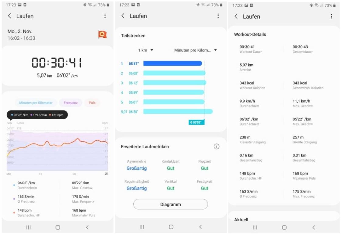 samsung galaxy watch 3 smartwatch test lauftraining auswertung