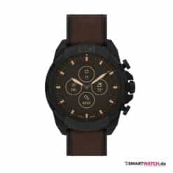 fossil bronson hybrid hr schwarz braun lederarmband