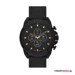 fossil bronson hybrid hr schwarz lederarmband