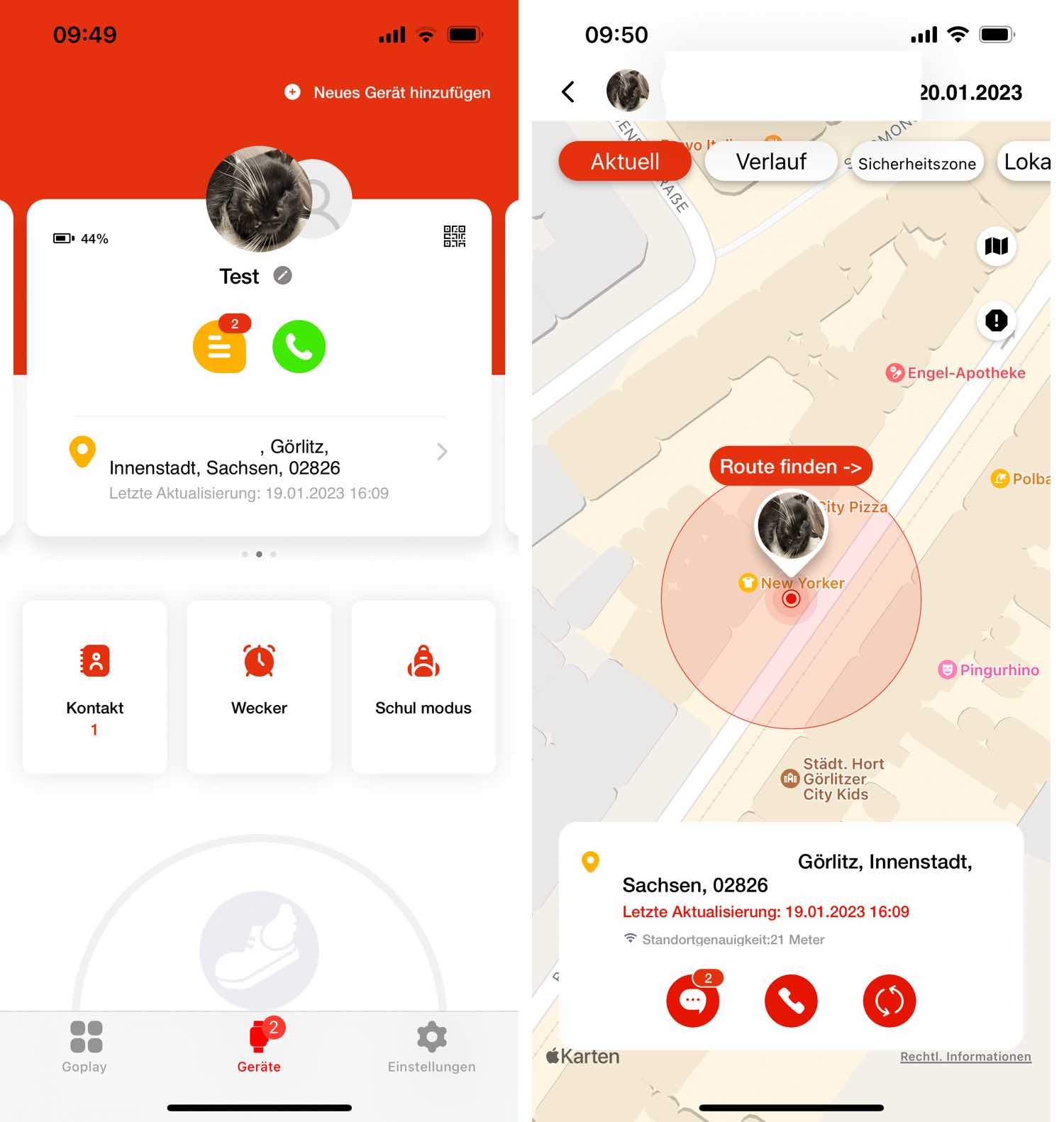 Xplora App Übersicht und Ortung