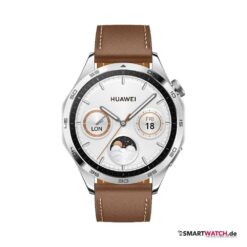 huawei watch gt 4 classic braun silber 46 mm leder